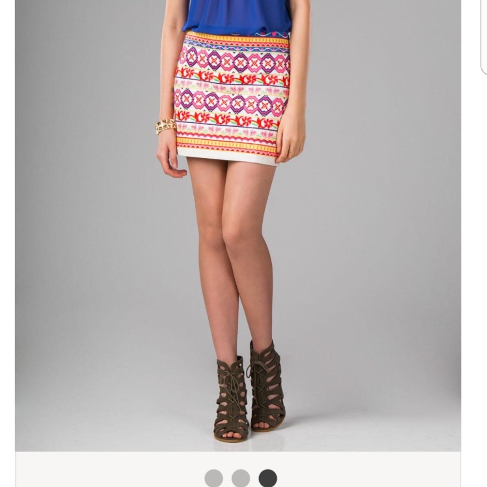 Harper floral embroidered mini skirt